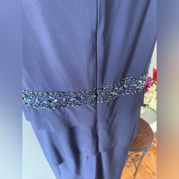 Alex Evenings formal short navy dress with jacket and beaded trim, size 22W - Picture 7 of 7